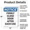 Signmission Firmly Close Door After Each Use, 12 in W x Rectangle, Plastic OS-2PACK-NS-P-1218-V-12723 - alternate 5